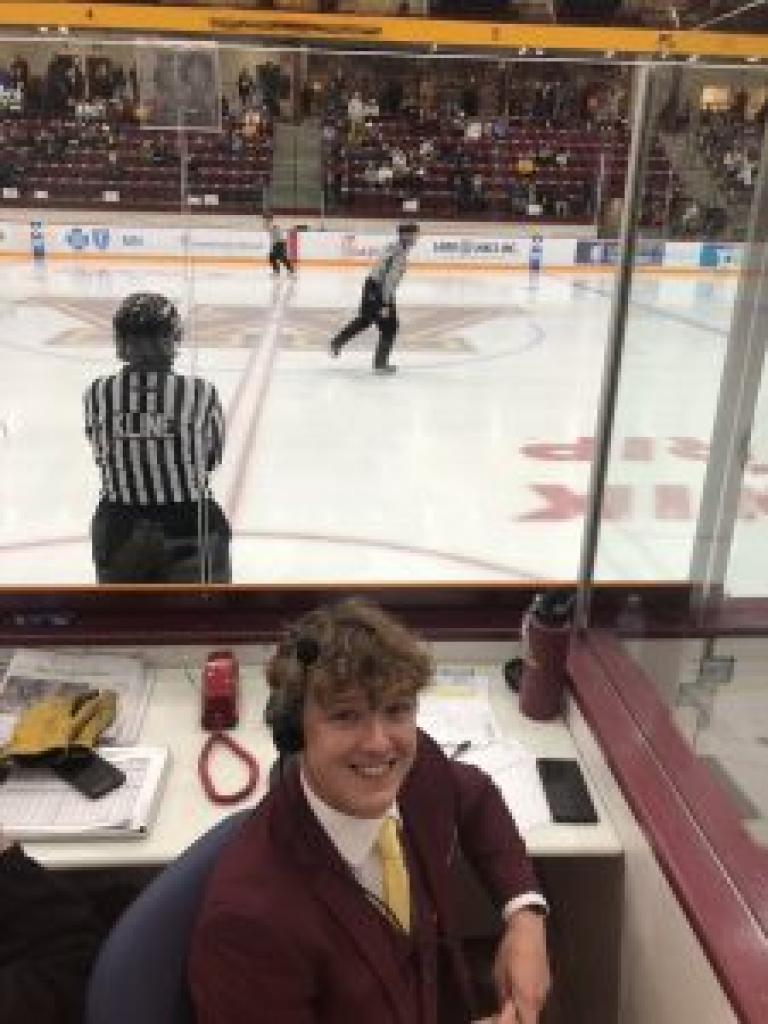 Tristen Ruesch at hockey game