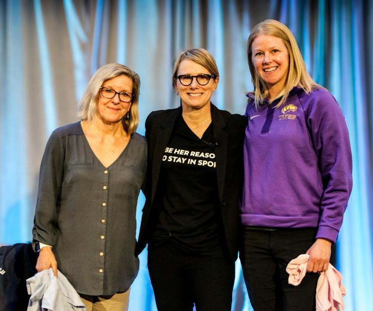  Amy Parratto, Nicole LaVoi, and Anne Ninnemann at the Women Coaches Symposium.