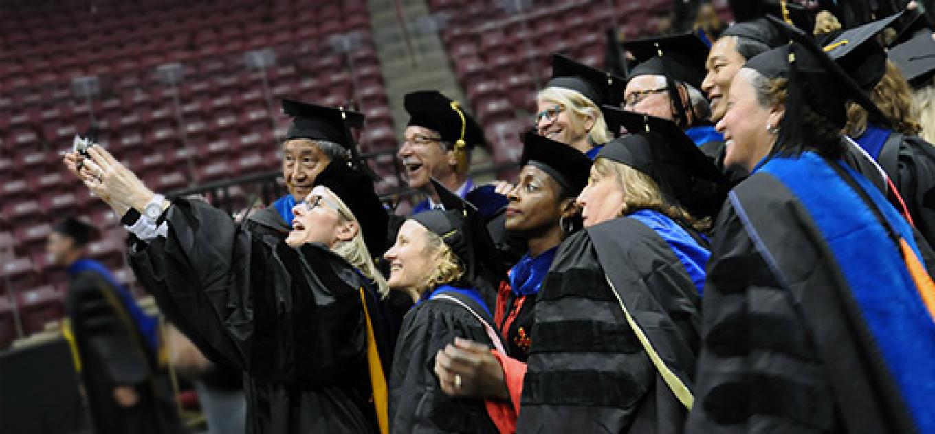 School of Kinesiology faculty at commencement